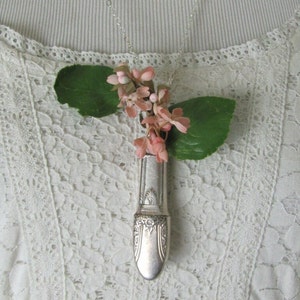 Beautiful Wearable Silver Flower Bud Vase Necklace Fancy Pattern //  Gift Idea Unique Handmade - Many to choose from in my shop!!