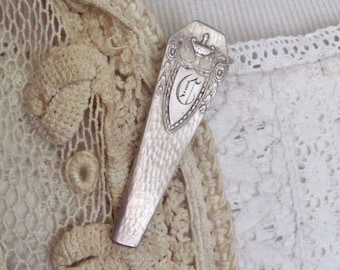 Einzigartige Silber Hals Krawatte Bar Clip Pullover Schal Clip Vintage Antik Silber Monogramm C - 2,5 "oder 55mm // Viele zur Auswahl!!!