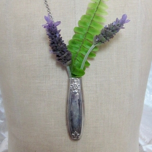 Beautiful Wearable Silver Flower Bud Vase Necklace  //  Gift Idea Unique Handmade - Many to choose from in my shop!!
