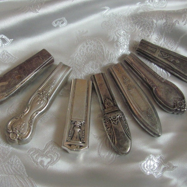 Silverware Flower Bud Vase Magnet or Lapel Pin or Pendant  // Made from Old Silver Plate Hollow Handle Knives // Many to choose from!!