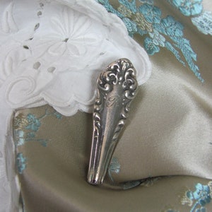 Vintage Silver Mono R Lapel Pin Scarf Pin Brooch Silverware Spoon Handle Monogram Initial - Many to choose from in my shop!!!