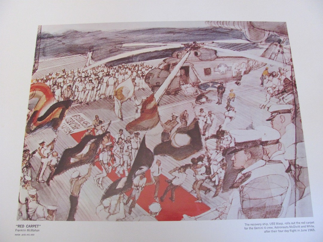 NASA Space Art Poster Print Circa 1969 - RED CARPET - by Franklin ...