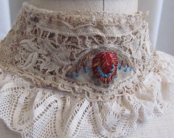 Beautiful Lace Choker Necklace Collar Handmade Unique OOAK Adjustable // Many others to choose from in my shop!