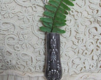 Kings Pattern // Beautiful Wearable Silver Flower Bud Vase Necklace Pendant Gift Idea Unique Handmade Antique