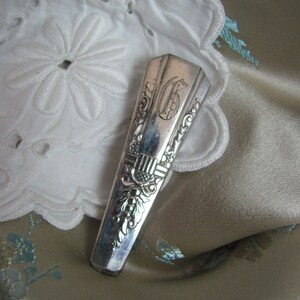 Silver Mono C Lapel Pin Scarf Pin Brooch Silverware Spoon Handle Monogram Initial - Many to choose from in my shop!!!