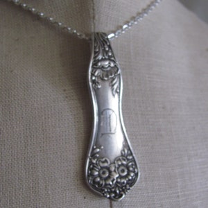 Pendant Necklace Silverware Flatware Silver Chain or Key Chain Fob // Antique Vintage OOAK Handmade // Many others in my shop Mono D