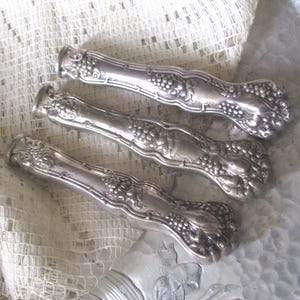 Silverware Flower Bud Vase Refrigerator Magnet or Pendant Extra Long // Silver Plate Knife Hollow Handle Only - Grape Vintage 1904 Pattern
