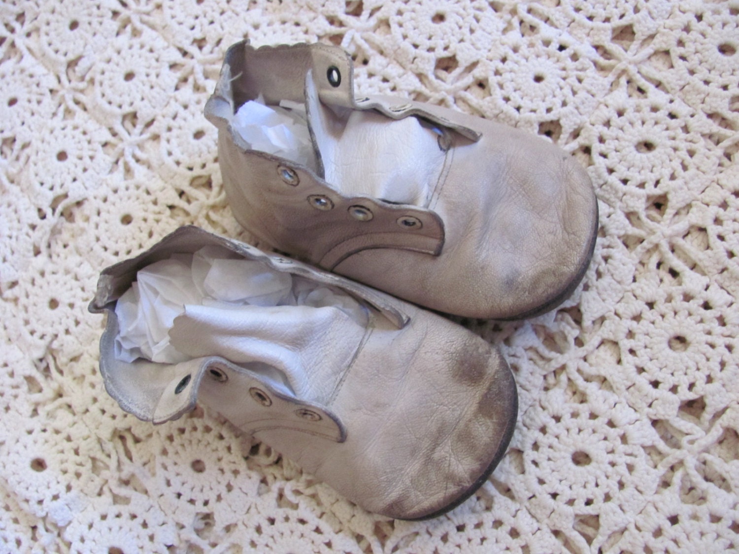 Shoes Antique White Leather Infant Child Shoes Boots Booties | Etsy
