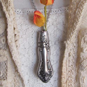 Beautiful Wearable Silver Flower Bud Vase Necklace Pendant - Unique Gift Idea - many others  to choose from in my shop!