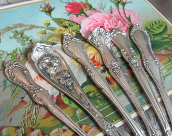 Beautiful Silverware Silver Hair Stick Bun Pick Ornate Fancy //  Made from Fancy Antique Flatware - Many to choose from in my Shop
