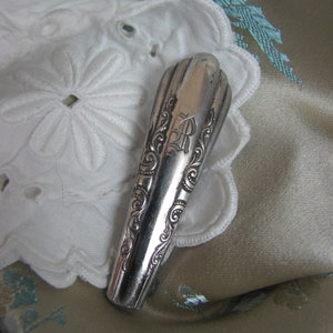 Vintage Silver Mono R Lapel Pin Scarf Pin Brooch Silverware Spoon Handle Monogram Initial - Many to choose from in my shop!!!