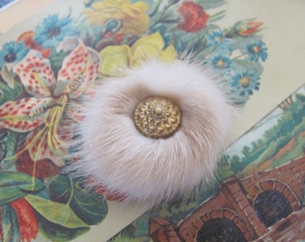 Vintage Mink Fur Button - Can be Magnet or Brooch or Button Cover or Barrette - Your Choice // Many to choose from!!!