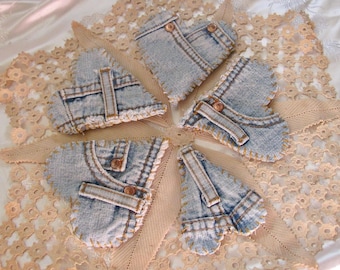 Beautiful Denim Blue Jeans Heart // Handmade Hand Stitched // Choose ONE - Brooch Lapel Pin or Pendant // Recycle Reclaim Reuse Rescue