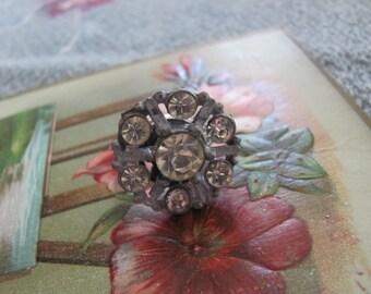 Statement Ring Made with an Antique Rhinestone Button Adjustable One SIze Fits All  // Many to choose from!!!