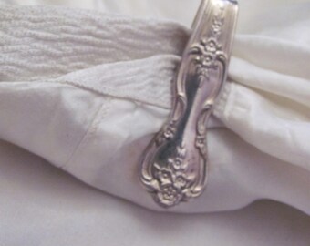Key Fob Silver Plate Silverware Key Chain Purse Hook - Made from Vintage Antique Spoon Handle