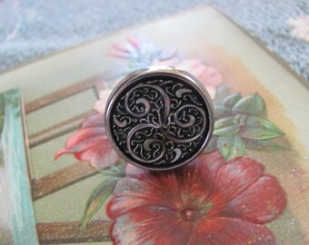 Statement Ring Made with an Antique Button Adjustable One SIze Fits All  // Many to choose from!!!