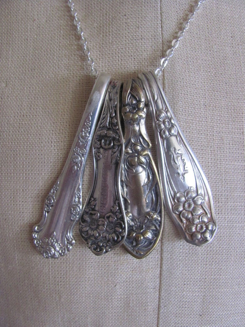 Pendant Necklace Silverware Silver Chain or Leather Cord or Etsy