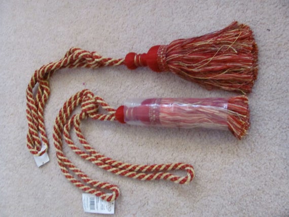 Tassels Pair Vintage Large Long Red Drapery Tassel Rope Tie Etsy