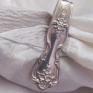 Key Fob Silver Plate Silverware Key Chain Purse Hook Made from Vintage Antique Spoon Handle image 1