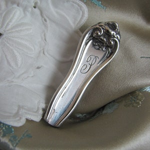 Vintage Silver Mono P Lapel Pin Scarf Pin Brooch Silverware Spoon Handle Monogram Initial - Many to choose from in my shop!!!