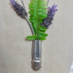 Beautiful Wearable Silver Flower Bud Vase Necklace Pendant Vintage Antique // Many others to chose from in my shop