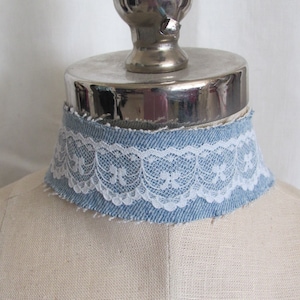 Choker Mooie denim kanten ketting choker