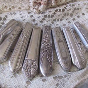 Silverware Flower Bud Vase Refrigerator Magnet or Lapel Pin or Pendant // Made from Silver Plate Hollow Handle Knife // Many in my shop!
