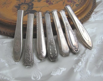 Silverware Flower Bud Vase Magnet or Lapel Pin or Pendant  // Made from Old Silver Plate Hollow Handle Knives // Many to choose from!!