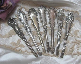Beautiful Silverware Silver Hair Bun Stick Pick Pin // Great gift idea // Fancy Ornate Patterns // *Your Choice!  Many to choose from!!!