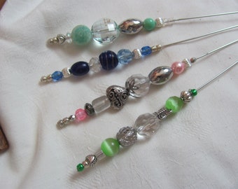 Hat Pin Beaded Brooch Lapel Hat Hijab Scarf Pin Stick 6" Inch Long - Many to Choose From in my shop!