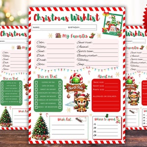 Perfekte Weihnachtswunschliste | Fragebogen zu Weihnachten | Druckbar | Feiertage | Geschenke | Geschenke | A4 Größe