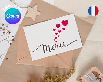 Bedankkaartsjabloon - briefkaartformaat - aanpasbaar Bedankkaart op Canva voor kleine bedrijven