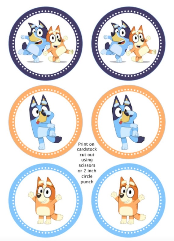 INSTANT DOWNLOAD Bluey Printable cupcake topper favor topper Etsy