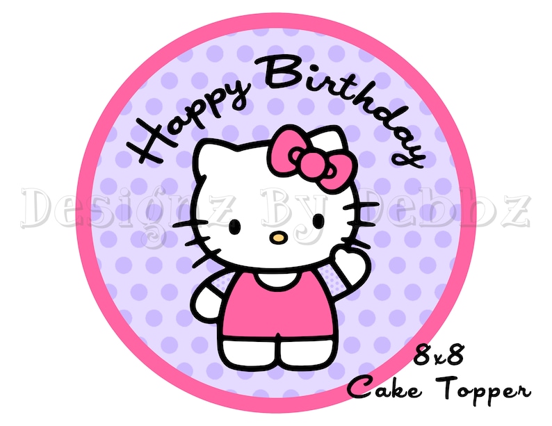 Immediate Obtain Hi there Kitty Printable Cake Topper graphic regarding Kitty Printable identify Quick Down load Howdy Kitty Printable Cake Topper