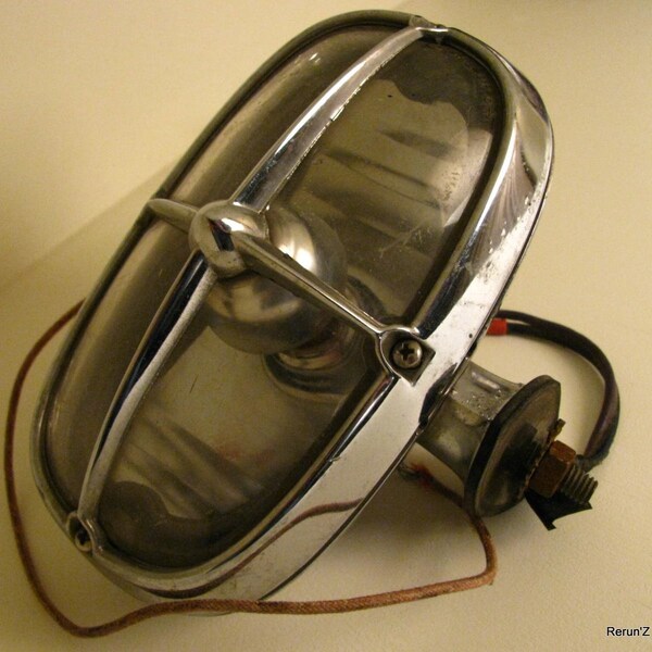 RESERVED for Candice-Vintage Chromed Automobile Blinker or Fog lamp - Circa 1964