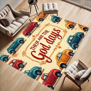 These Are The Good Old Days, Trendy, Aesthetic, Craving Rug, Nostalgia, Autos, Abstract Model,  Living Room Rug, Non-Slip Rug, Custom
