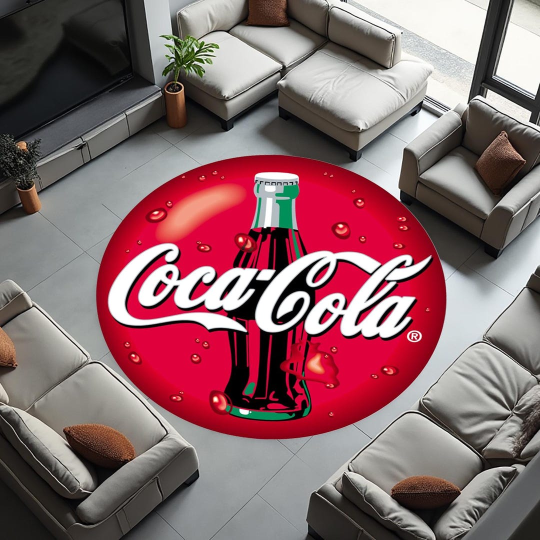 Coca Cola Round Rug Coca-cola Round Rug: Non-slip Office Mat - Etsy