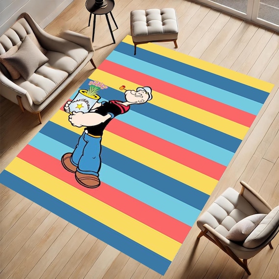 Popeye Cartoon Rug: Non-slip Movie Comic Rug - Etsy