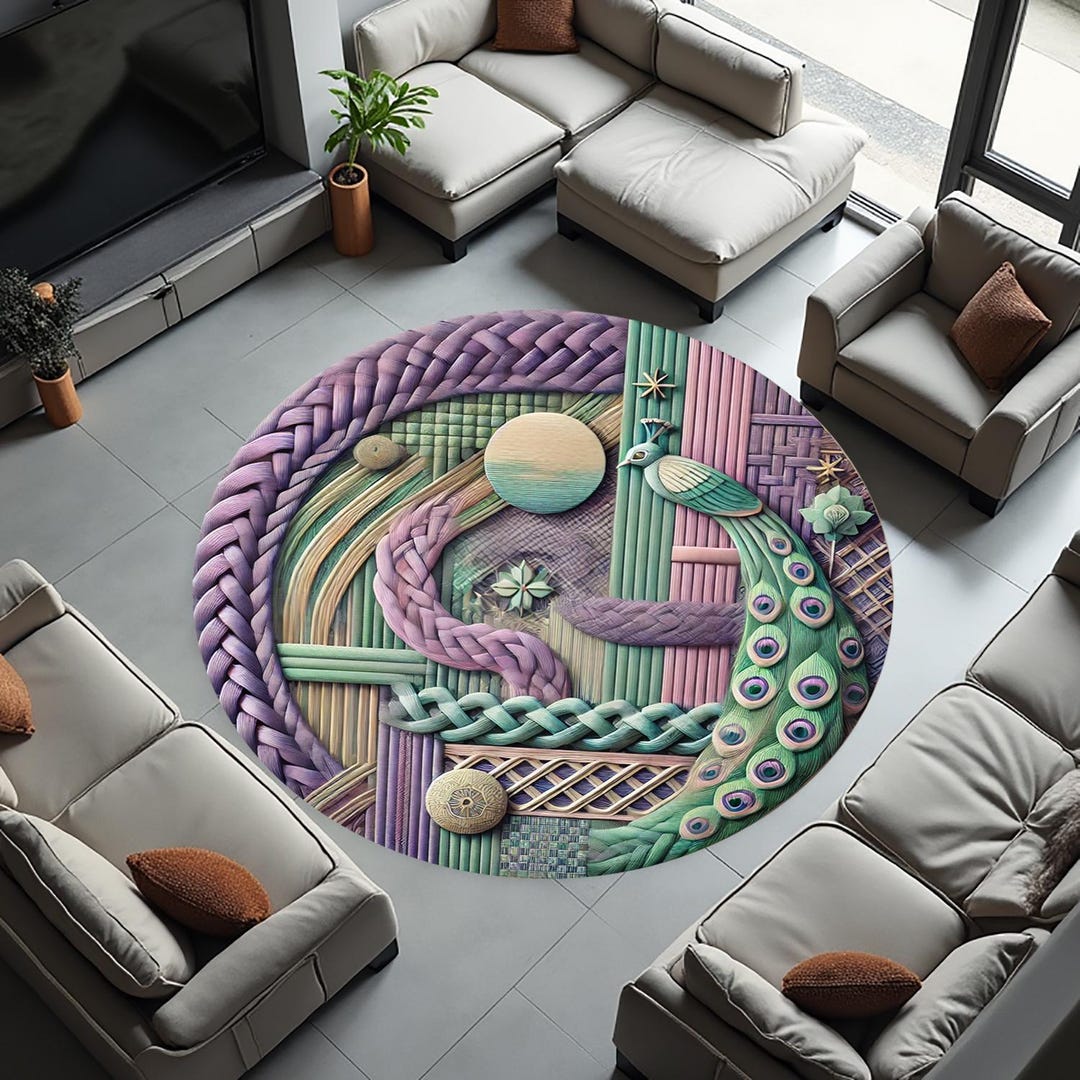 Round Rug, Circle Rugs, Crane, Wicker, Moon, Wickerwork, Knitting ...