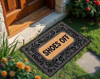 Schuhe aus Fußmatte, Schuhe aus, Housewarminggeschenk, waschbare Fußmatte, rutschfeste Matte, personalisierte Fußmatte, Geschenk für ihn, rutschfest