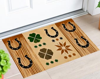 St Patrick&#39;s Day Doormat |Personalized Entry Rugs | Indoor Outdoor Non-Slip Mat | Washable Housewarming Funny Gift Doormat | Uniq Custom Mat