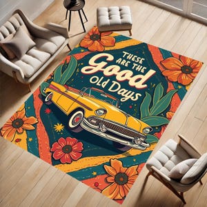 These Are The Good Old Days, Trendy, Aesthetic, Craving Rug, Nostalgia, Auto, Abstract Model,  Living Room Rug, Non-Slip Rug, Custom