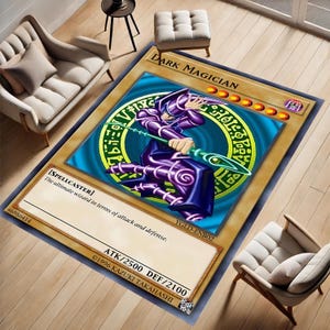 Alfombra para habitación de niños, alfombra con cartas de mago oscuro, alfombra con cartas de juego, diseño retro, juego retro, alfombra para habitación de niños, alfombra para habitación de adolescentes, sala de juegos, antideslizante, regalo