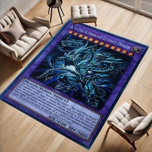 Tapijt jonge kamer, tapijt drakenkaart, gamekaarttapijt, blauwe ogen draak, retro game, kinderkamertapijt, tapijt tienerkamer, speelkamer, antislip, cadeau