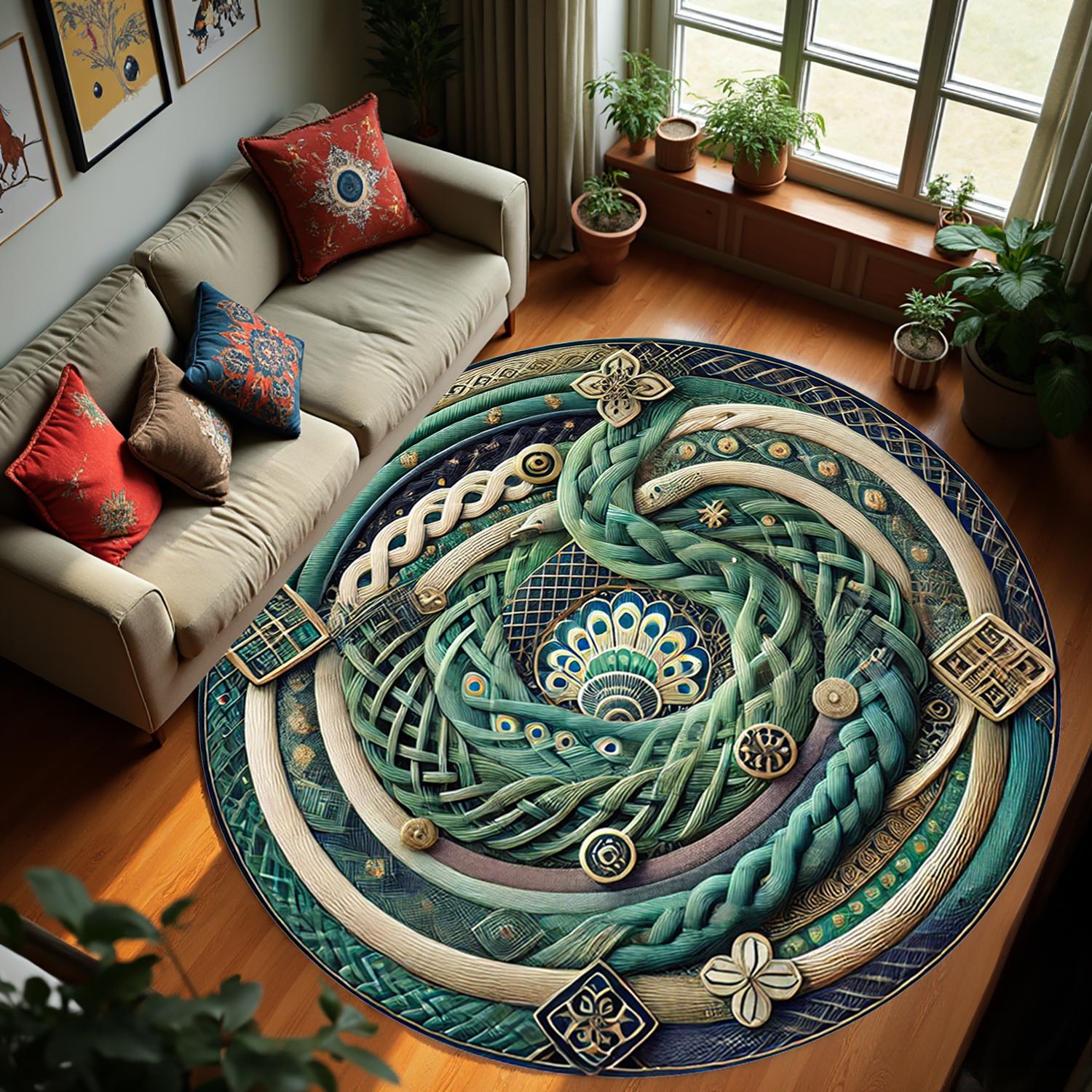 Round Rug, Circle Rugs, Bird, Wicker, Moon, Wickerwork, Knitting ...