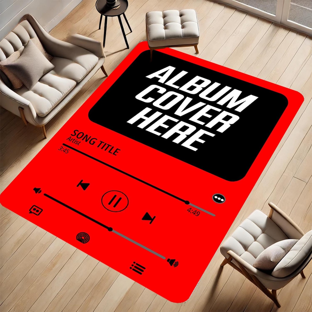 Customizable Music Album Cover Rug: Non-slip Polyester Rug - Etsy