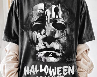 Classic Halloween Horror Characters PNG, Vintage Scary Movie Collage, Halloween I Promise Shirt Design, Retro Horror Sublimation Download