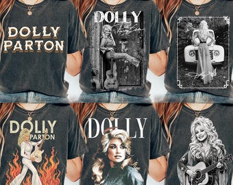 Retro Dolly Partoon PNG Bundle, Vintage Country Music PNG, Retro Western Singer Sublimation Design, Southern Girl Shirt Graphic