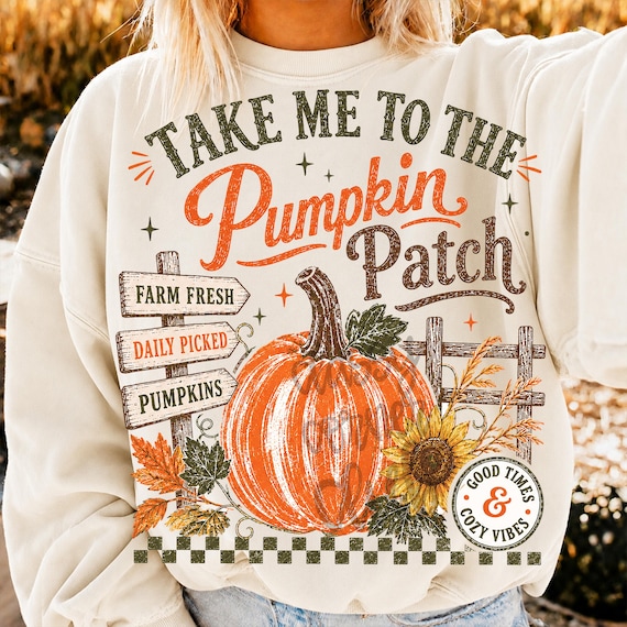 Retro Pumpkin Patch Png, Trendy Fall Sublimation Design, Vintage Autumn Shirt Design, Distressed Fall Png, Farm Fresh Pumpkin Png
