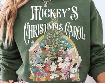 Mickey's Christmas Carol Png, Family Christmas Png ,Holiday Sublimation Png, Very Merry Xmas Santa Mickey Png, Instant Download
